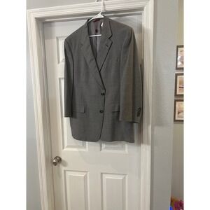 Hart Schaffner Marx Blazer Gray Plaid‎ Two Button Wool Blend Sport Coat